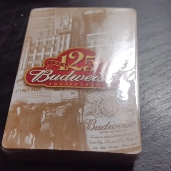 Budweiser Red and Gold 125th Anniversary Tin - Picture 4 of 5